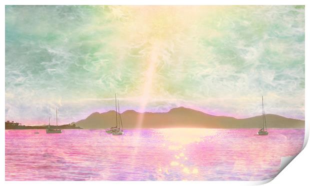 Dreamy Pastel Waters Print by Louise Godwin