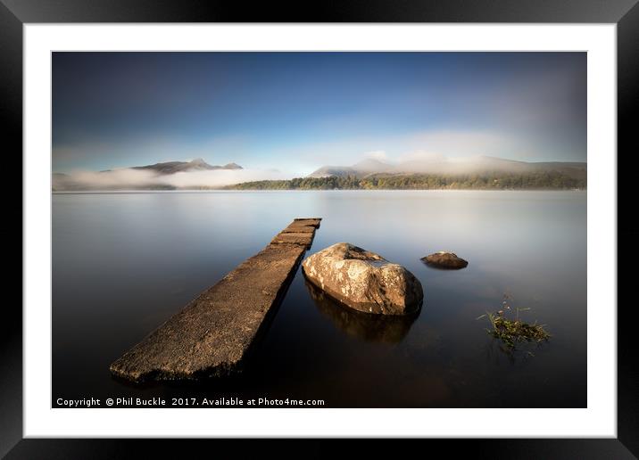 Lifting fog Derwent Water Framed Mounted Print by Phil Buckle
