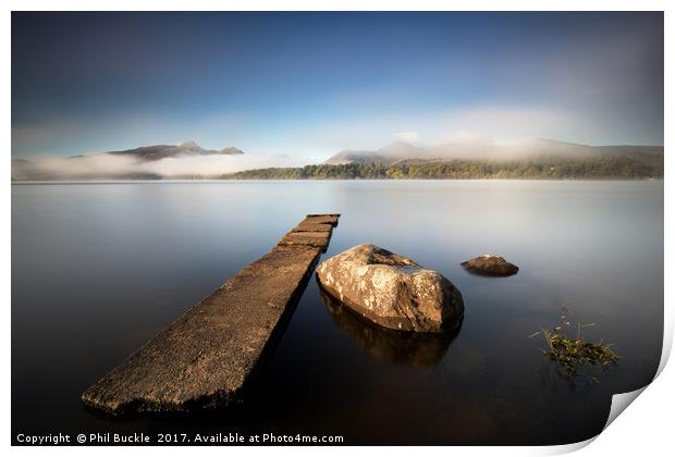 Lifting fog Derwent Water Print by Phil Buckle