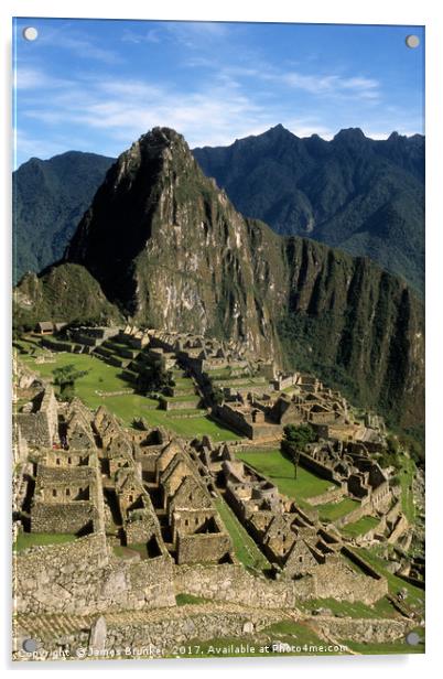 Inca City of Machu Picchu Vertical Peru Acrylic by James Brunker