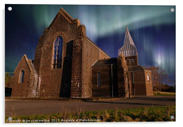 The Church Acrylic by jim scotland fine art