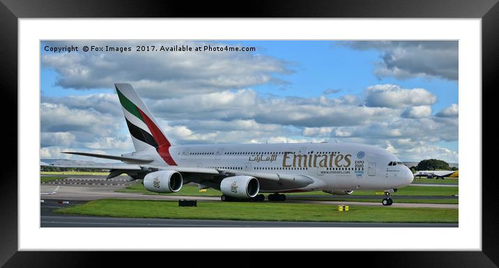 Airbus A380 Framed Mounted Print by Derrick Fox Lomax