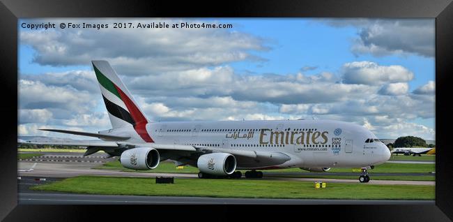 Airbus A380 Framed Print by Derrick Fox Lomax