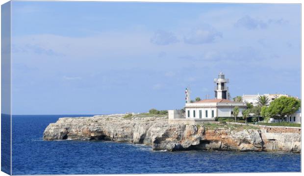 Ciutadella de Menorca Lighthouse Canvas Print by Louise Godwin