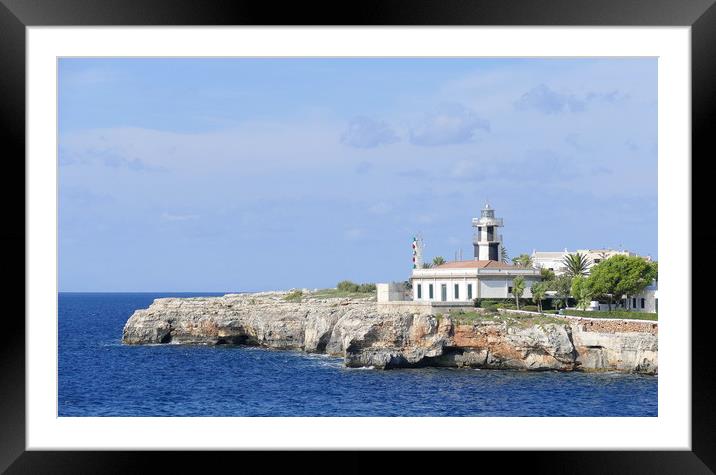 Ciutadella de Menorca Lighthouse Framed Mounted Print by Louise Godwin