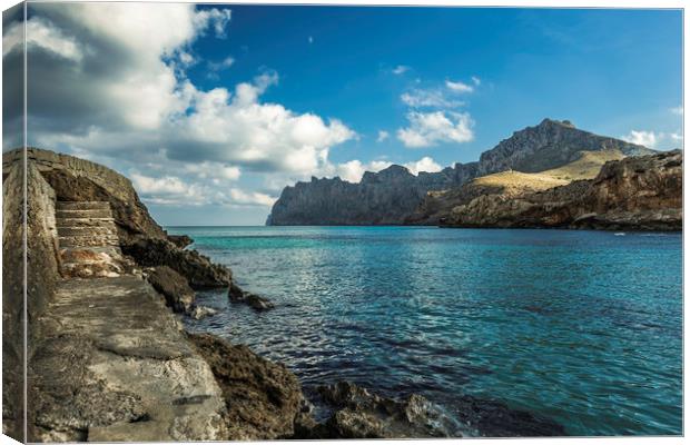 Cala Sant Vicenç on the beautiful island of Mallor Canvas Print by Perry Johnson