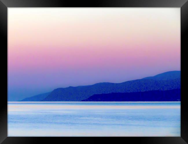 Serene Pink Sunset Framed Print by Beryl Curran