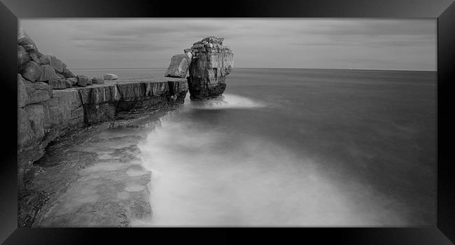Portland Bill Seascapes in Black and white Framed Print by Ian Middleton