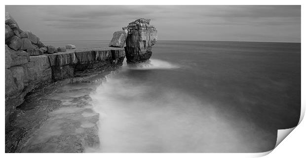 Portland Bill Seascapes in Black and white Print by Ian Middleton