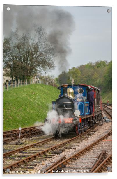 Bluebell Steam Engine Acrylic by Ann Mitchell