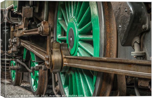 Steam Engine Wheels Canvas Print by Ann Mitchell
