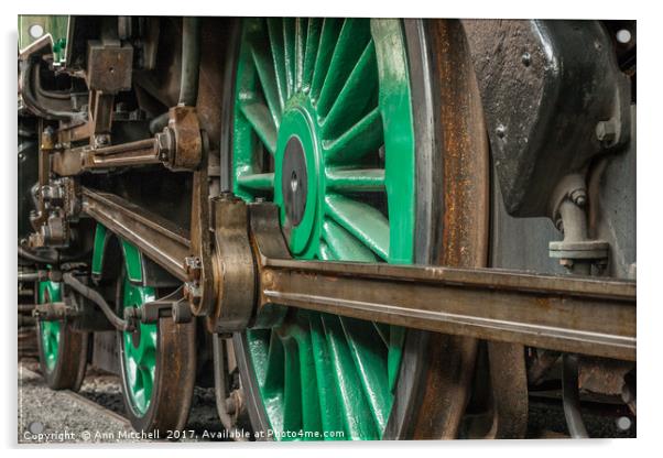 Steam Engine Wheels Acrylic by Ann Mitchell