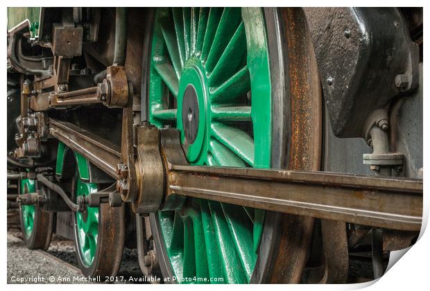 Steam Engine Wheels Print by Ann Mitchell