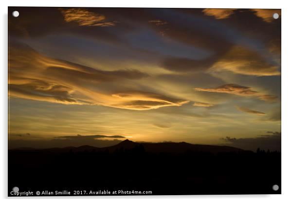 Bennachie Sunset Acrylic by Allan Smillie