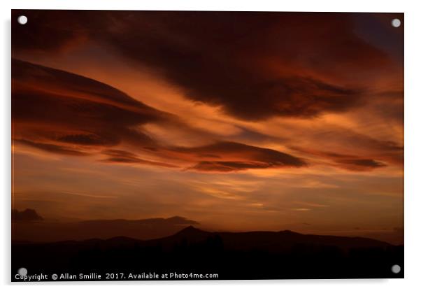 Sunset Bennachie Acrylic by Allan Smillie
