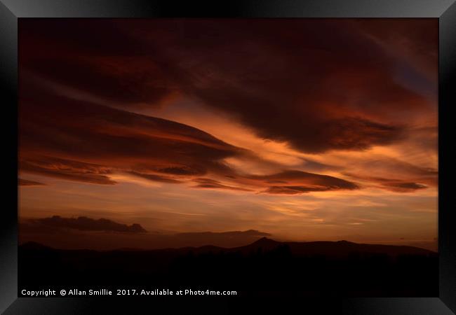 Bennachie Sunset Framed Print by Allan Smillie