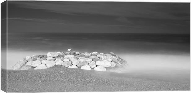 Beach at Nice in Black and White Canvas Print by Ian Middleton