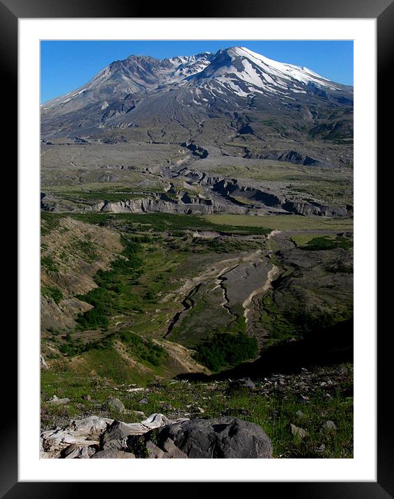 A Peaceful Volcano Framed Mounted Print by Steve Bieberich