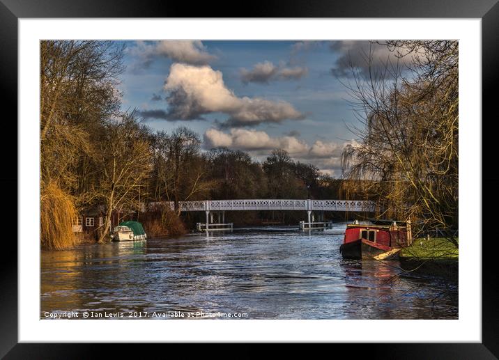 Below The Weir at Pangbourne Framed Mounted Print by Ian Lewis
