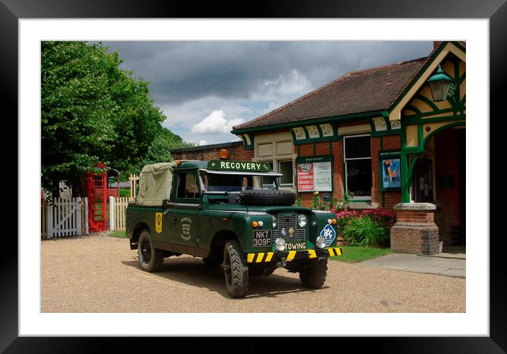 Land Rover Recovery Truck Framed Mounted Print by Alan Barnes