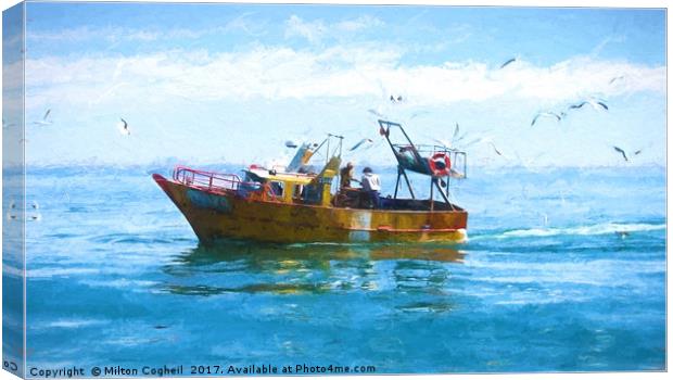 Argentine Fishing Boat Canvas Print by Milton Cogheil