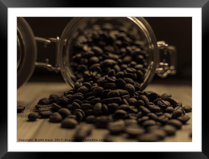 Time to Roast the Beans Framed Mounted Print by john mayo