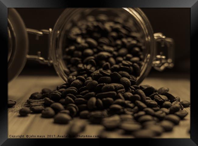 Time to Roast the Beans Framed Print by john mayo