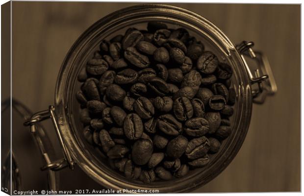 Beans in a jar Canvas Print by john mayo