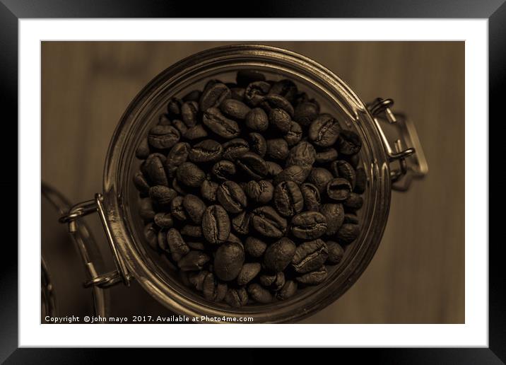 Beans in a jar Framed Mounted Print by john mayo