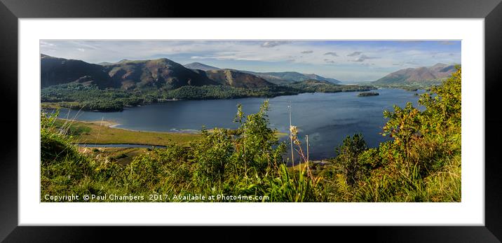 Derwent Water Panorama  Framed Mounted Print by Paul Chambers