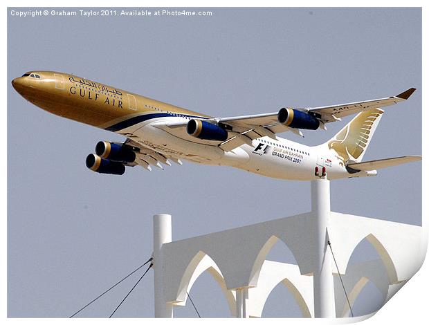 GULF AIR A340-2 Print by Graham Taylor