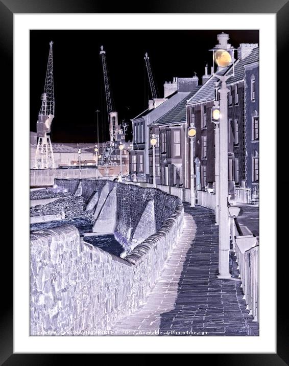 "ARTY NIGHT SHOT OF HARTLEPOOL HEADLAND" Framed Mounted Print by ROS RIDLEY