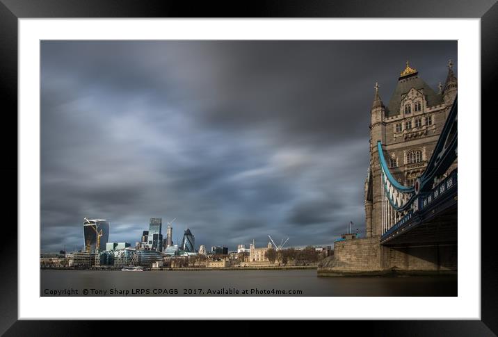 A city view across The Thames Framed Mounted Print by Tony Sharp LRPS CPAGB