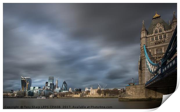 A city view across The Thames Print by Tony Sharp LRPS CPAGB