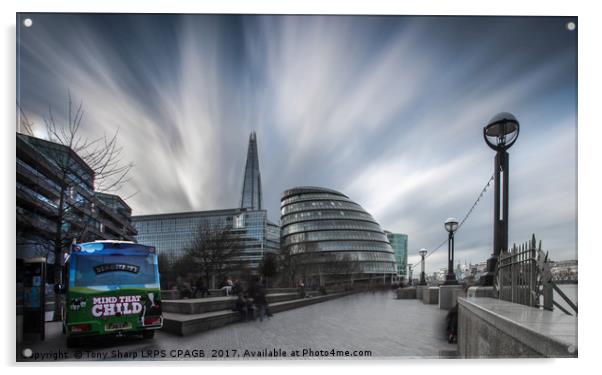 Towards City Hall, London's South Bank Acrylic by Tony Sharp LRPS CPAGB