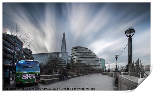 Towards City Hall, London's South Bank Print by Tony Sharp LRPS CPAGB