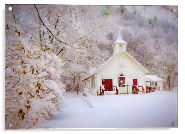 Little Country Church Acrylic by Sarah Ball