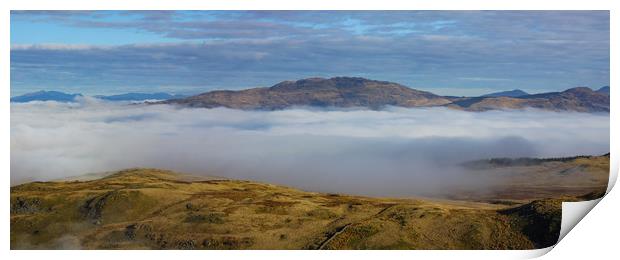 Fog in Snowdonia Print by Oxon Images