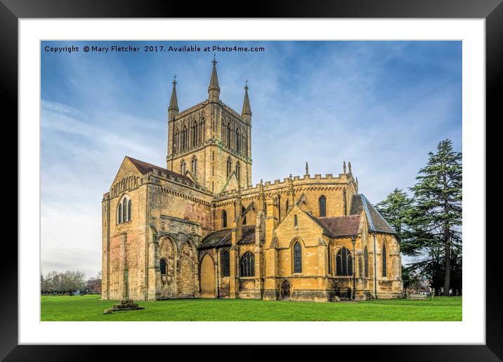 Pershore Abbey Framed Mounted Print by Mary Fletcher