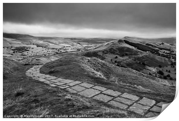 Mam Tor and The Great Ridge Print by Alex Johnson
