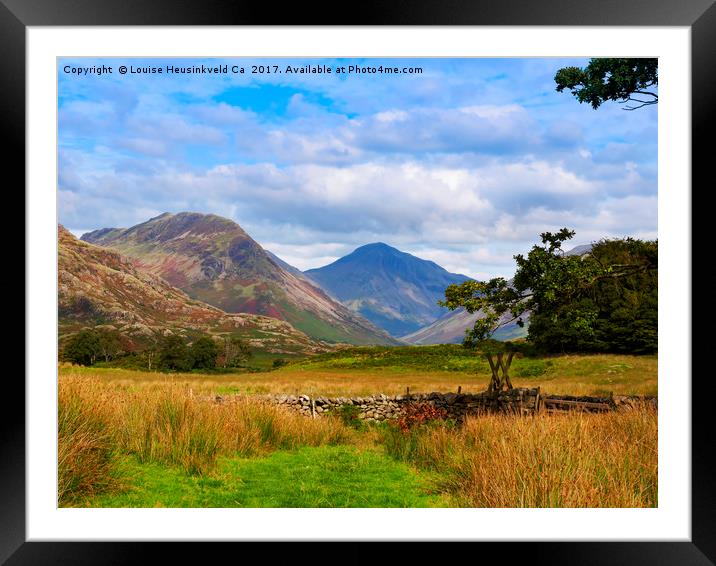 Yewbarrow and Great Gable from Nether Wasdale, Lak Framed Mounted Print by Louise Heusinkveld