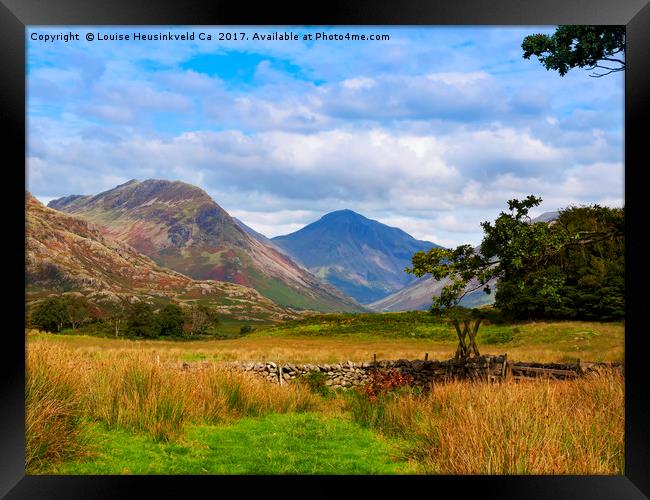 Yewbarrow and Great Gable from Nether Wasdale, Lak Framed Print by Louise Heusinkveld