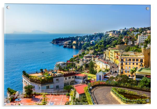 Views of the Neaples Coast, Positano, Ravello, Maiori, Amalfi Acrylic by Dragomir Nikolov