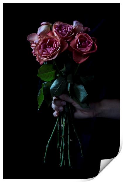 Bouquet of roses Print by Denitsa Karan