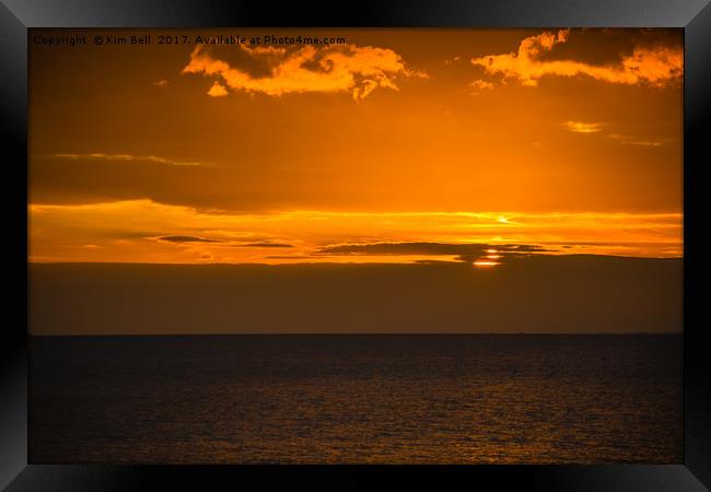 Sunset at Lee on Solent  Framed Print by Kim Bell