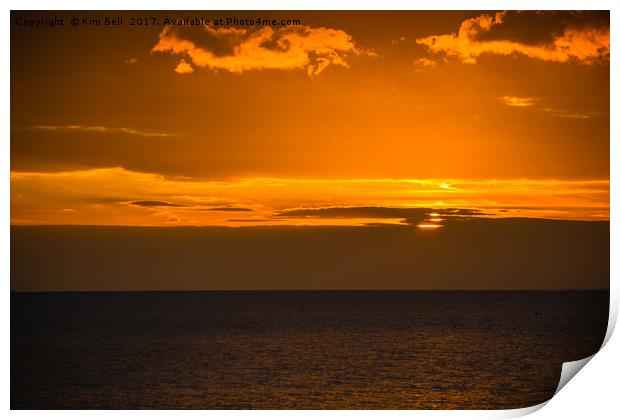 Sunset at Lee on Solent  Print by Kim Bell