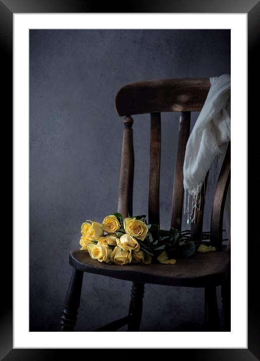 Yellow roses Framed Mounted Print by Denitsa Karan
