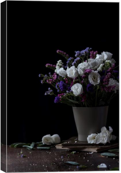 Flowers in a vase Canvas Print by Denitsa Karan