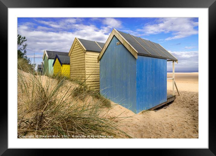 Beach Huts at Wells Framed Mounted Print by Stephen Mole