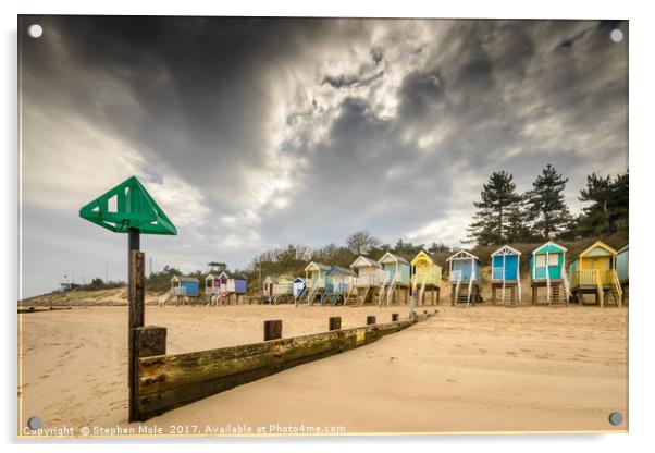 Groyne on Wells Beach Acrylic by Stephen Mole